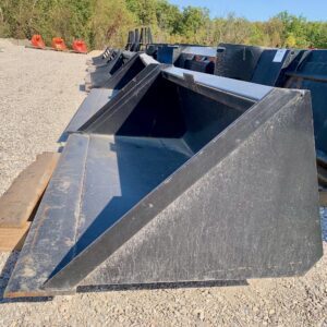 Sixty six inch wide skid steer quick attach smooth bucket with welded cutting edge