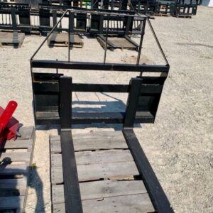 Skid steer quick attach, manually adjustable width, pallet forks, forty eight inch long forks