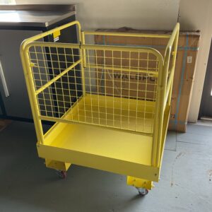 Yellow ForkLift Safety Basket W/Wheels USED Model:  USTL 4840