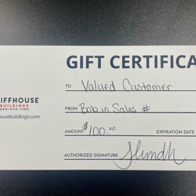 Cliffhouse Buildings $100 Gift Card - Physical Card, Local IN STORE P/U Only