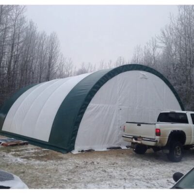 the gold mountain twenty foot long by thirty foot wide hoop shed Is the perfect storage solution.