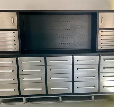 Tool Cabinet 10' 30 Drawer 2 Cabinets W/Peg, Stainless Steel