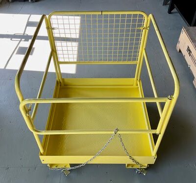 Yellow ForkLift Safety Basket W/Wheels Model: USTL 4840
