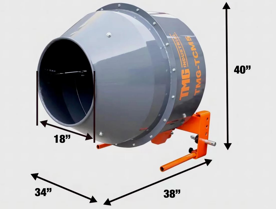 TMG-TCM5 Industrial 5 Cubic Foot 3-Point Hitch Cement Mixer - 1 5 Coming Soon at Cliffhouse Buildings XXXX Brand Tractors
