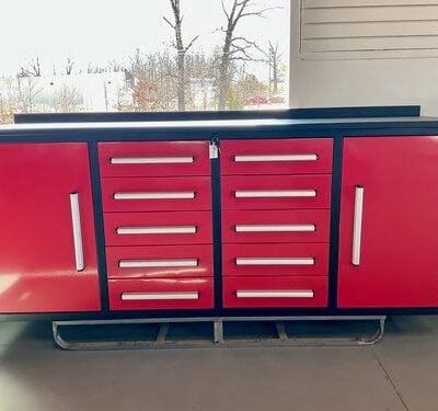 Red 7' Tool Cabinet 10 Drawer W/ 2 Cabinets