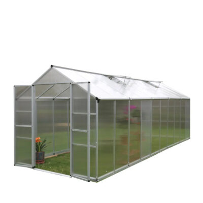 8' x 20' Aluminum Frame Greenhouse w/4 mm Twin Wall Polycarbonate Panels