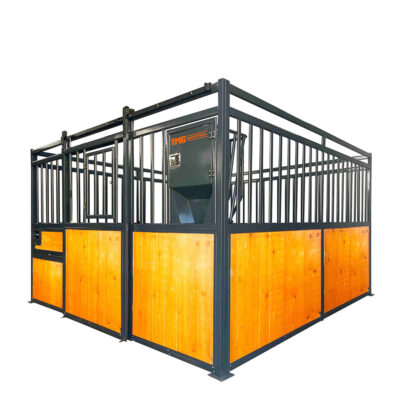 12’ Horse Stall Pine Lumber Panel, Vertical Bar Top & Wood-Filled Bottom