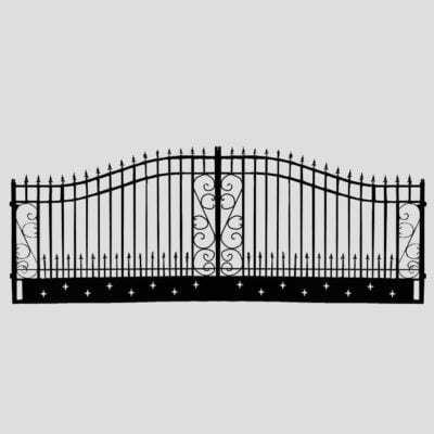 20' Bi Parting Driveway Gates with Decorative Star Design