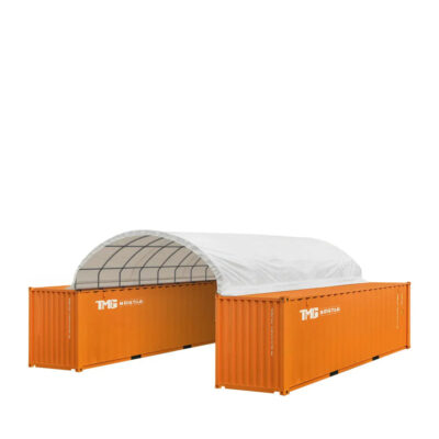 20' x 40' PVC Fabric Container Shelter, Fire Retardant, Water Resistant