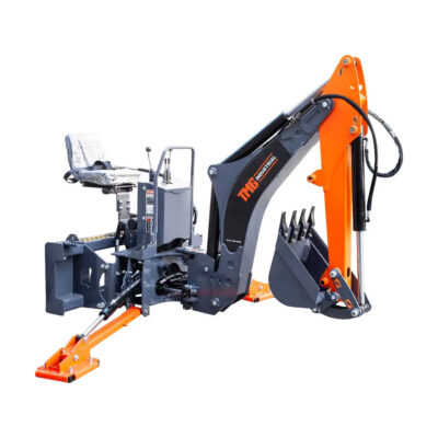 9-ft Skid Steer Swing Backhoe Attachment, 180° Boom Swing and Bucket Rotation