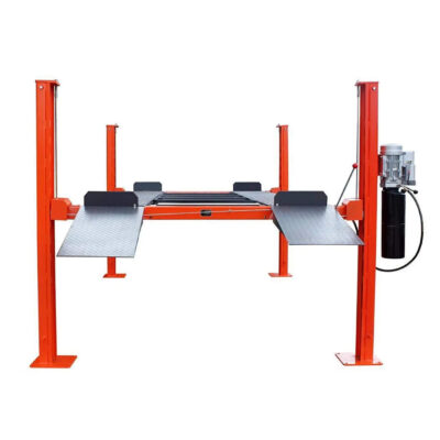 4-Post Auto Lift, 9,000 lb Lift Capacity, 77" Rise, Removable Ramp