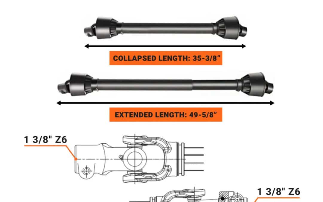 TMG-04B-LF-900 PTO Shaft for TFMS50, TFMS60, and TFMS72 product image