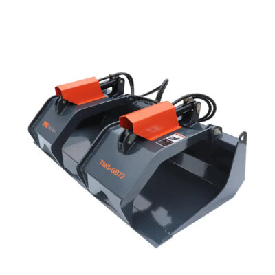 72" Skid Steer Solid Bottom Grapple Bucket, 35" Grab Opening