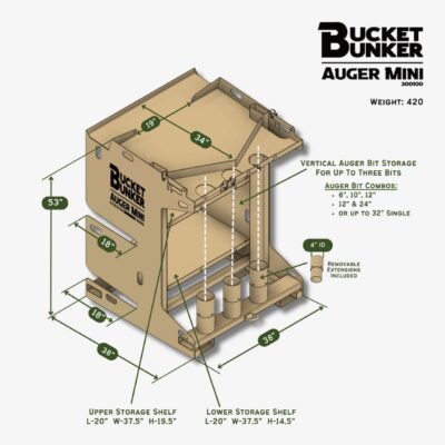 Bucket Bunker Load & Go Auger MINI Skid Steer Attachment Rack