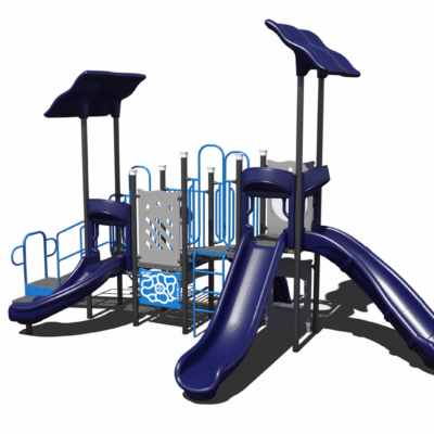 Child Works CW-0102 Commercial Playground Structure main rendering - Cliffhouse Buildings Child Works CW-0102 commercial playground structure rendering