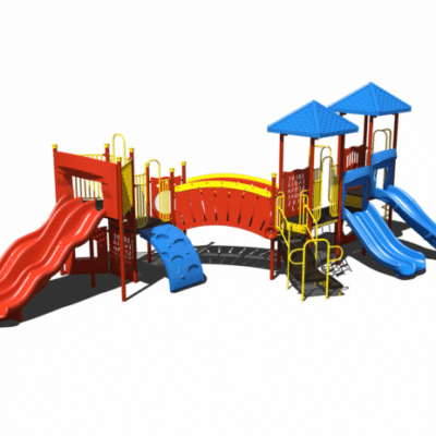 Child Works CW-0028 Commercial Playground Structure main rendering - Cliffhouse Buildings Child Works CW-0028 commercial playground structure rendering
