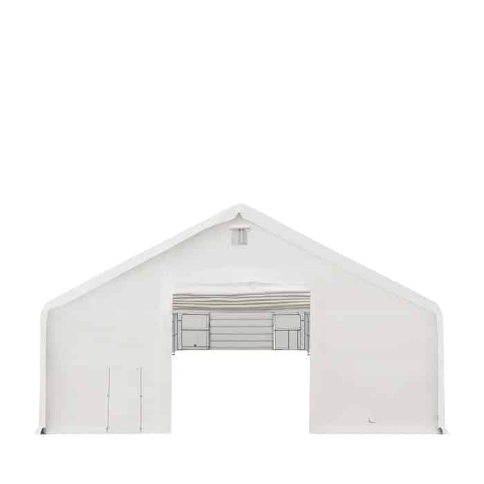 TMG-DT4081 40 x 80 Dual Truss Storage Shelter front product image - Cliffhouse Buildings TMG-DT4081 40 x 80 storage shelter front view