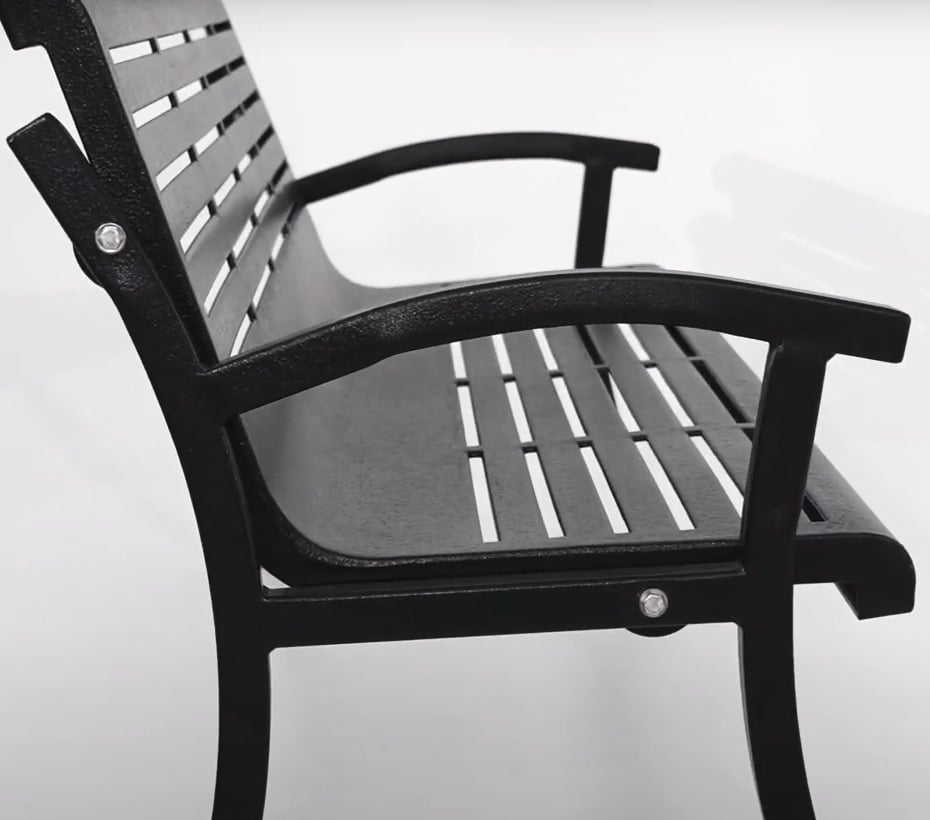 Superior Site Amenities Horizontal Strap Bench Image - Cliffhouse Buildings Superior Site Amenities horizontal strap commercial bench