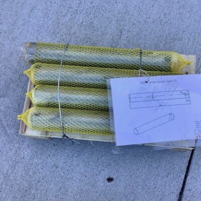 Excavator bucket pin 50mm x 345mm 2 pack local pickup - Cliffhouse Buildings 50mm x 345mm excavator bucket pins in protective mesh for local pickup