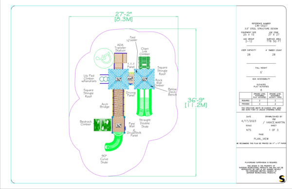CW-0027 alternate playground plan view - Cliffhouse Buildings CW-0027 alternate playground plan view