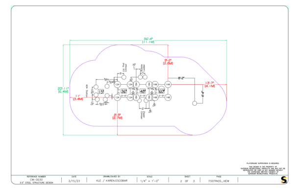 CW-0030 playground layout image - Cliffhouse Buildings Layout image for Child Works CW-0030 playground structure
