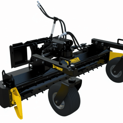 Stinger PR-600149 60 inch mini soil conditioner power rake for compact utility loaders
