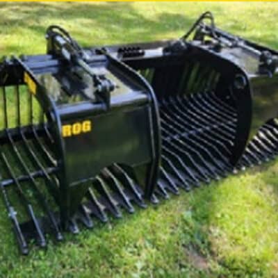 Stinger ROG open-side rock grapple bucket for skid steers