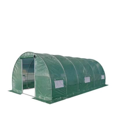 TMG-GH1020R 10' x 20' Tunnel Greenhouse Grow Tent w/Ripstop Leno Cover, Cold Frame, Roll-Up Mesh Windows, Round Top Roof