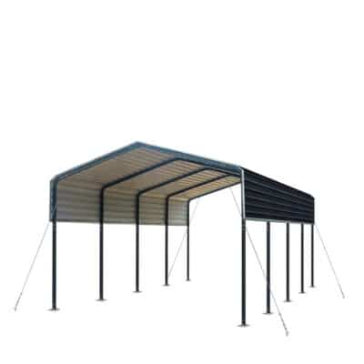 TMG-MSC1220 12' x 20' Metal Shed Carport with 8' Open Sidewalls, TMG-MSC1220