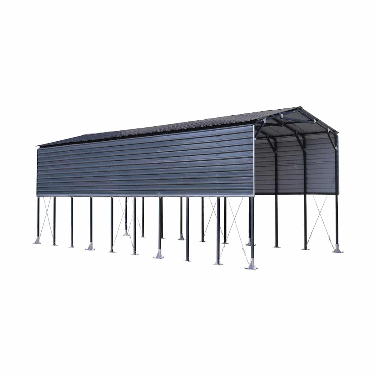 TMG-MSB1230 12' x 30' Metal Shed Boat Shelter, 12.3' Peak Height, 11' Clearance TMG-MSB1230