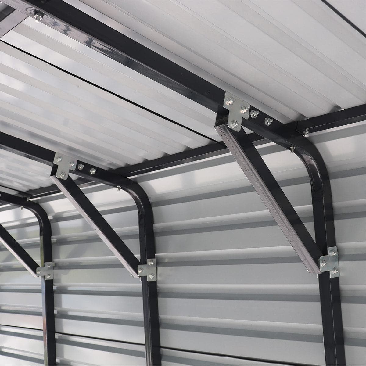 TMG-MSB1230 12' x 30' Metal Shed Boat Shelter, 12.3' Peak Height, 11' Clearance TMG-MSB1230