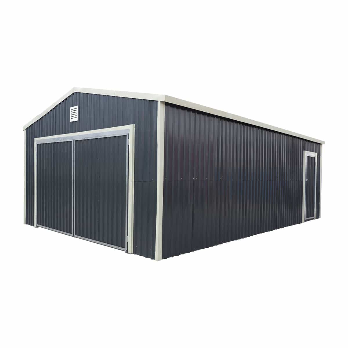 TMG-MS1624A 16' x 24' Metal Garage Shed with Swing Front & Side Doors, 10'6" Peak Height, TMG-MS1624A