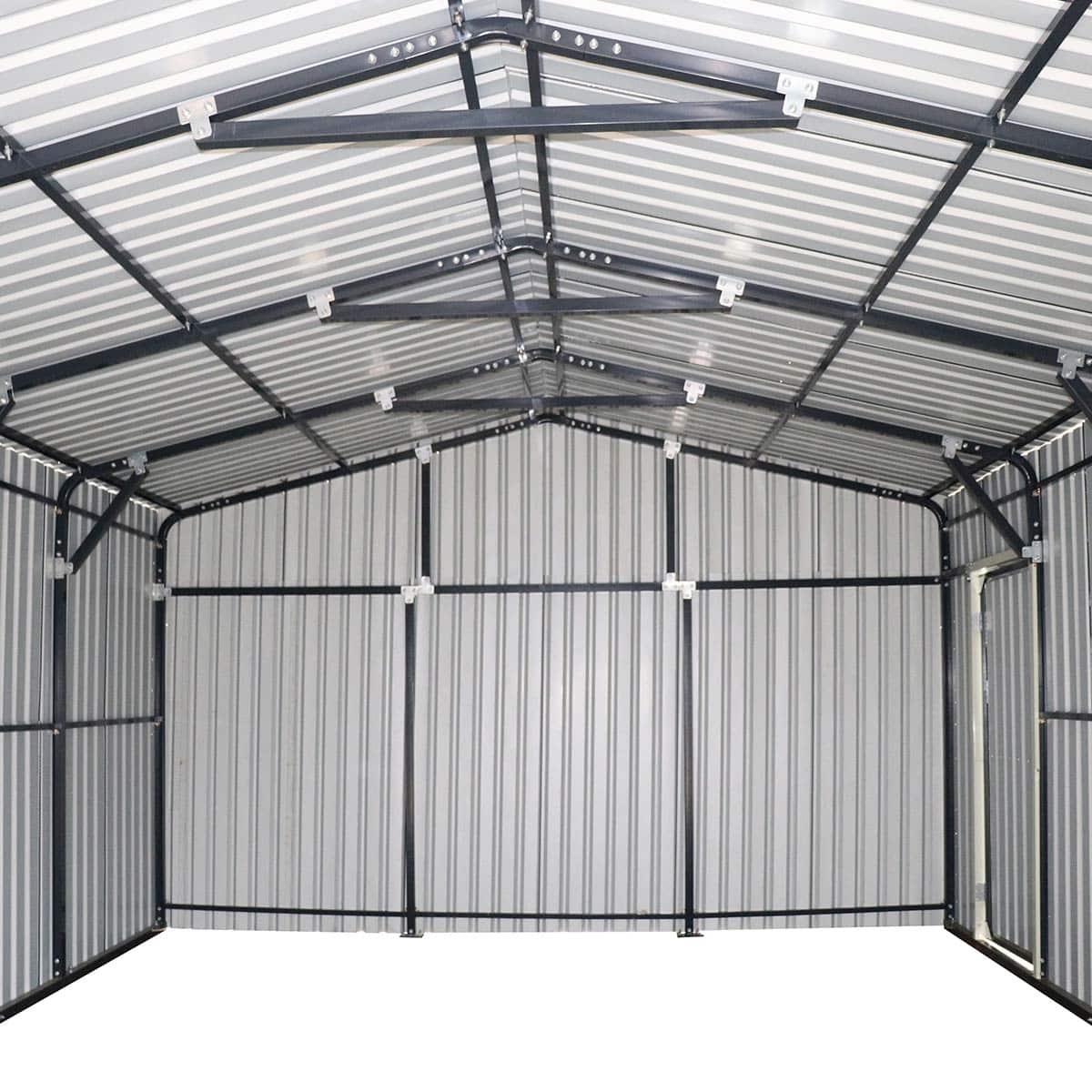 TMG-MS1624A 16' x 24' Metal Garage Shed with Swing Front & Side Doors, 10'6" Peak Height, TMG-MS1624A