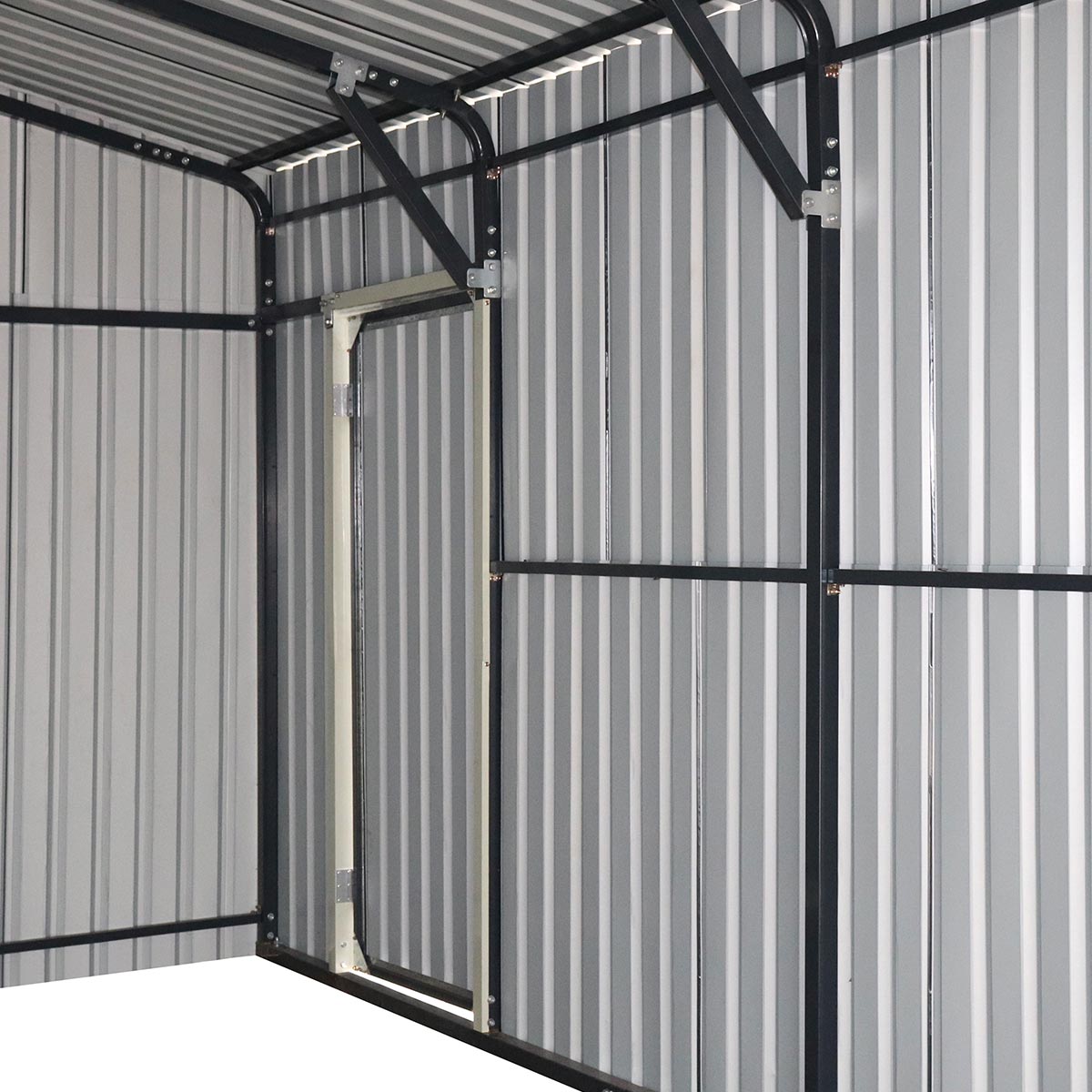 TMG-MS1624A 16' x 24' Metal Garage Shed with Swing Front & Side Doors, 10'6" Peak Height, TMG-MS1624A
