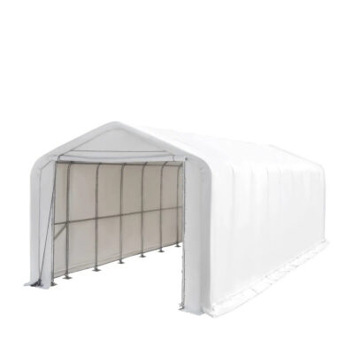 TMG-ST1845 18' x 45' RV/Motorhome Storage Shelter, 17 oz PVC Fabric Cover, Front Roll-Up Door, Enclosed Rear Wall, 3-Lay
