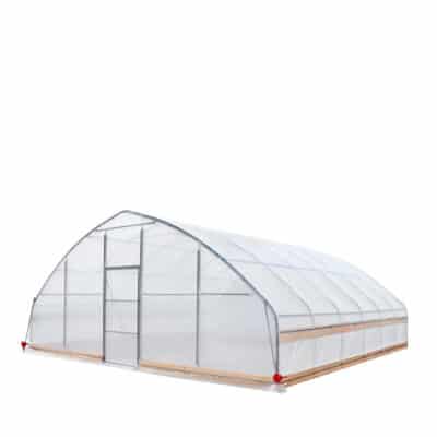 TMG-GH2525-V2 25' x 25' Tunnel Greenhouse Grow Tent w/6 Mil Clear EVA Plastic Film, Cold Frame, Hand Crank Roll-Up Sides