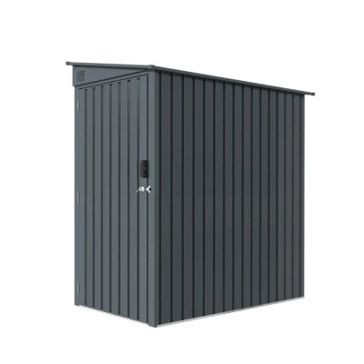 TMG-MS0306-W 3' x 6' Galvanized Metal Pent Shed, 29 GA Corrugated Metal, 75" Upper edge, TMG-MS0306