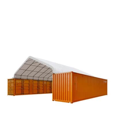 TMG-ST3042CV TMG Heavy Series™ 30' x 40' PVC Fabric Container Peak Roof Shelter, Fire Retardant, UV Protected, TMG-ST304