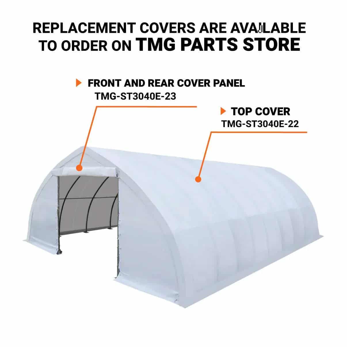 TMG-ST3042E 30' x 40' Peak Ceiling Storage Shelter with Heavy Duty 11 oz PE Cover & Drive Through Doors, TMG-ST3042E (Pr
