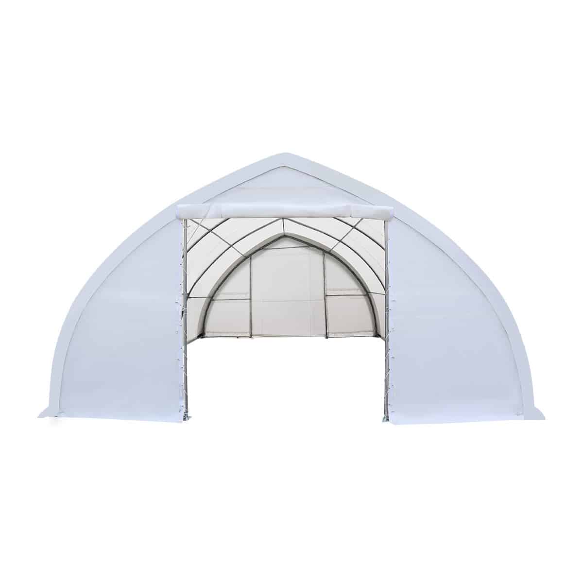 TMG-ST3042E 30' x 40' Peak Ceiling Storage Shelter with Heavy Duty 11 oz PE Cover & Drive Through Doors, TMG-ST3042E (Pr