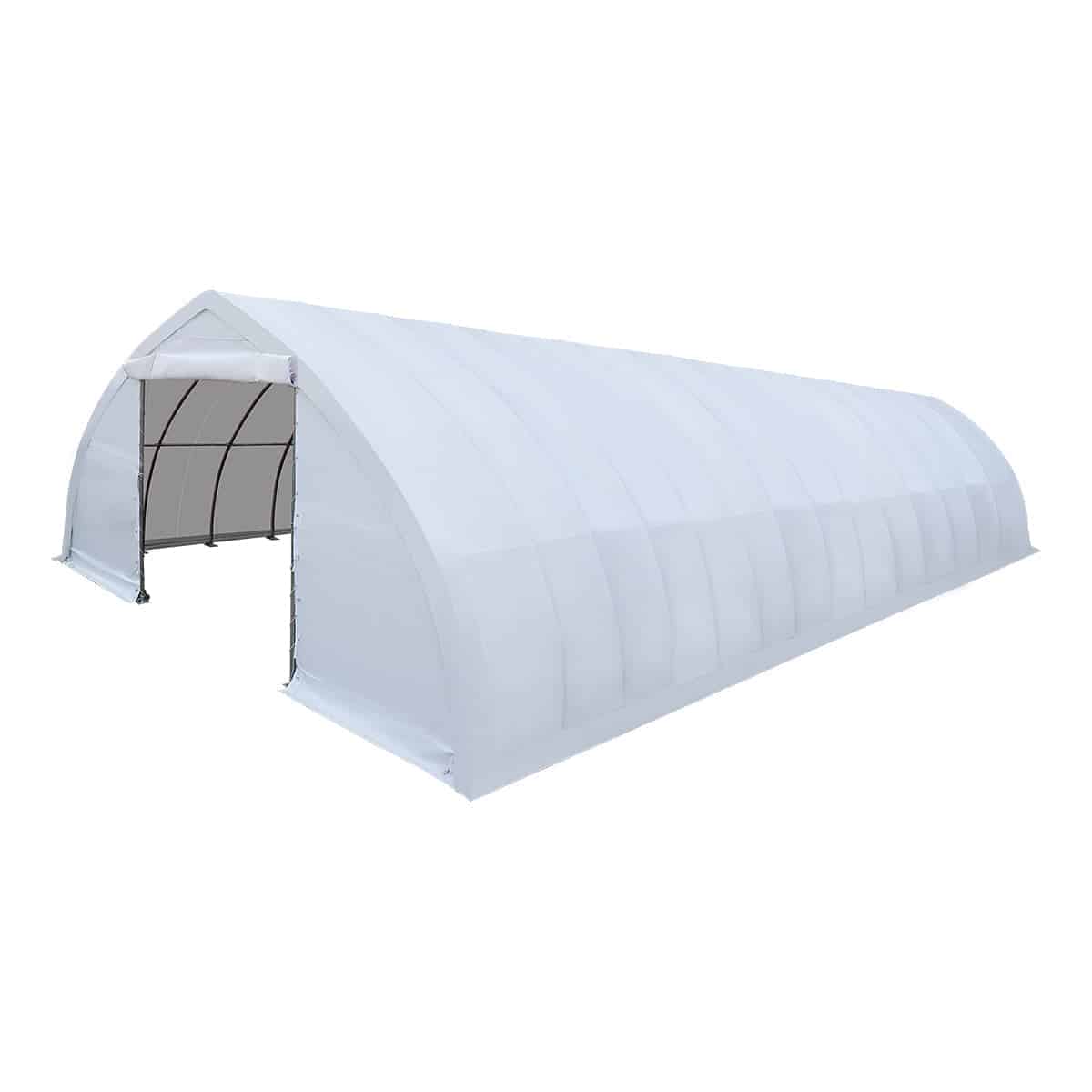 TMG-ST3062V 30' x 60' Peak Ceiling Storage Shelter with Heavy Duty 17 oz PVC Cover & Drive Through Doors, TMG-ST3062V (P