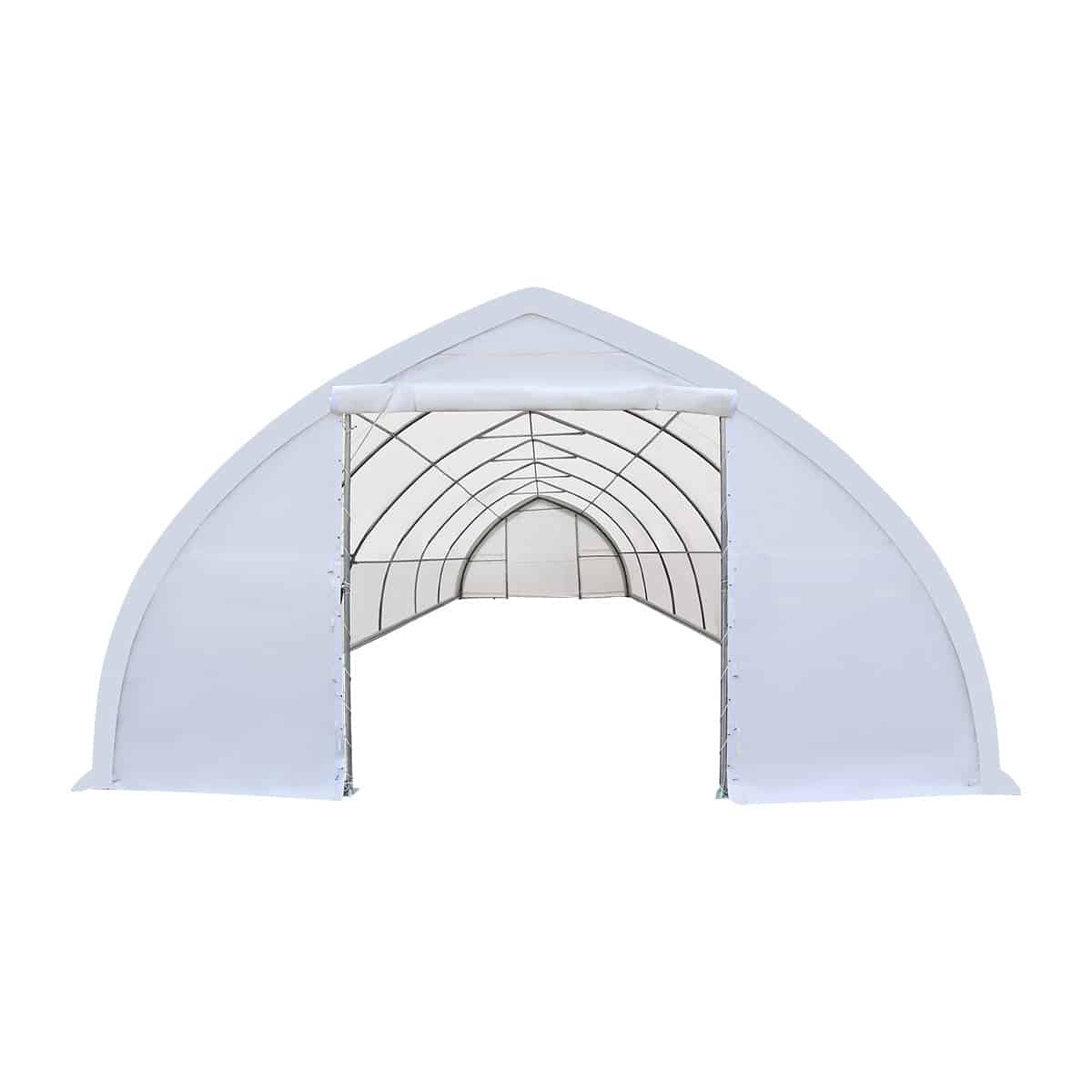 TMG-ST3062V 30' x 60' Peak Ceiling Storage Shelter with Heavy Duty 17 oz PVC Cover & Drive Through Doors, TMG-ST3062V (P