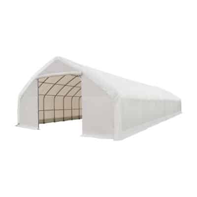 TMG-ST3072V 30' x 70' Straight Wall Peak Ceiling Storage Shelter with Heavy Duty 17 oz PVC Cover TMG-ST3072V (Previously
