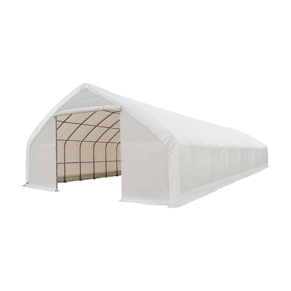 TMG-ST3072V 30' x 70' Straight Wall Peak Ceiling Storage Shelter with Heavy Duty 17 oz PVC Cover TMG-ST3072V (Previously