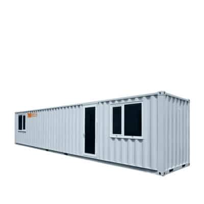 TMG-SCO40 40' Custom Built Steel Container Office, Insulated, PVC Flooring, Wood Grain Solid Wallboard, Horizontal Pivot