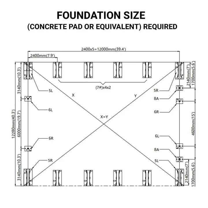 TMG-DT4042-BB 40' x 40' Dual Truss Storage Shelter with Heavy Duty 21 oz PVC Cover & Drive Through Doors, TMG-DT4042 (Pr