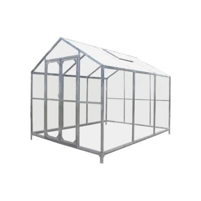 TMG-GH811 8' x 10' Greenhouse Kit with Galvanized Steel Frame, TMG Heavy Series™, Polycarb Roof and Crystal-Clear Walls