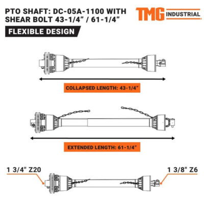 TMG-DC-05A-1100 TMG-DC-05A-1100 PTO Shaft for TMG-TRC65