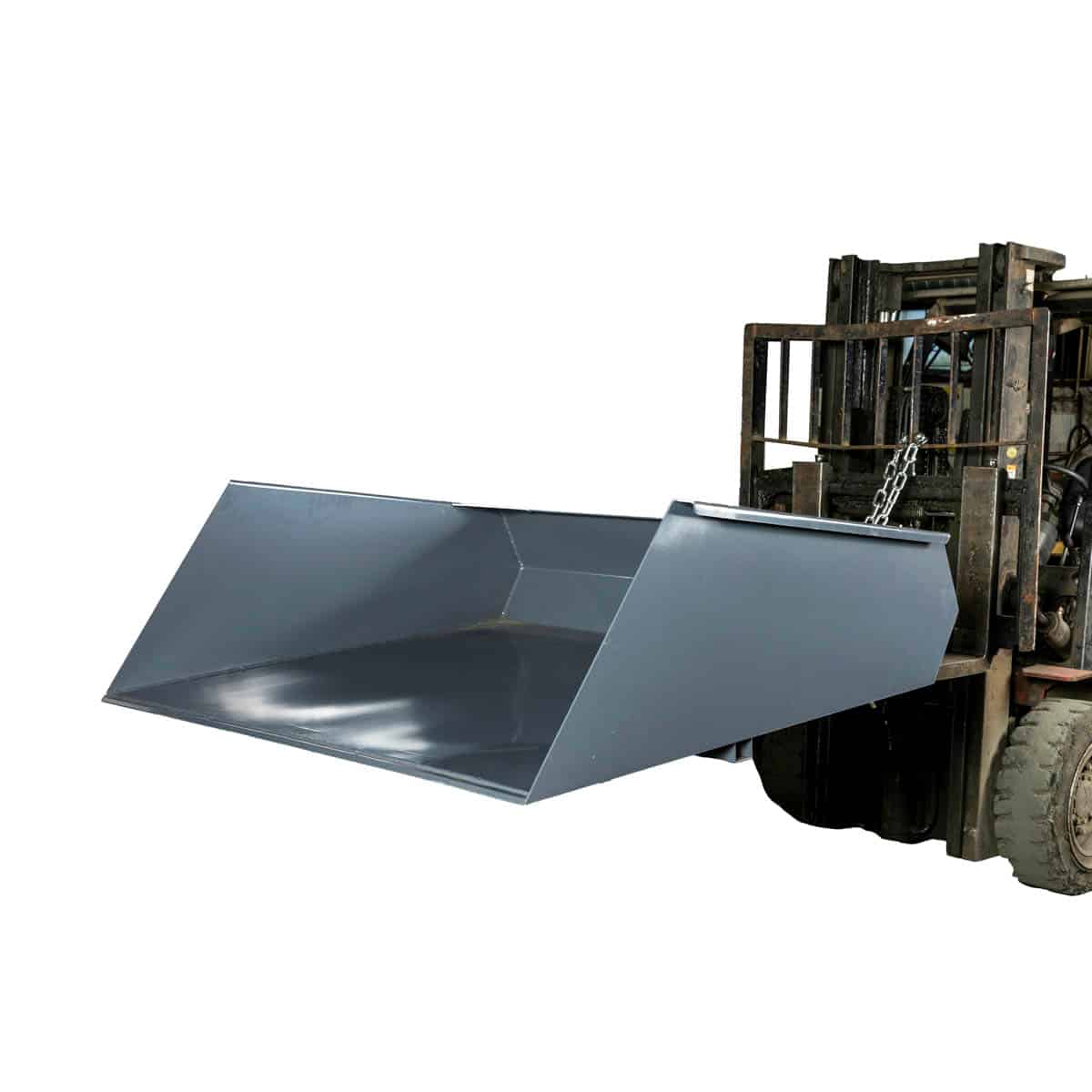 TMG-FSB64 Forklift Snow Bucket, 64” x 55” Work Capacity, 90° Dump Angle, Beveled Edge Design, TMG-FSB64