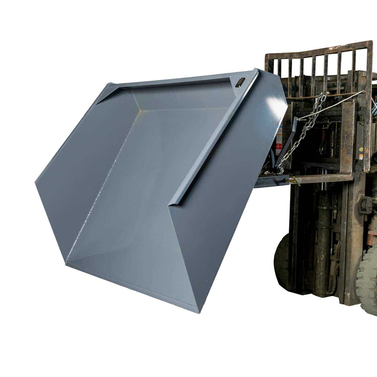 TMG-FSB64 Forklift Snow Bucket, 64” x 55” Work Capacity, 90° Dump Angle, Beveled Edge Design, TMG-FSB64